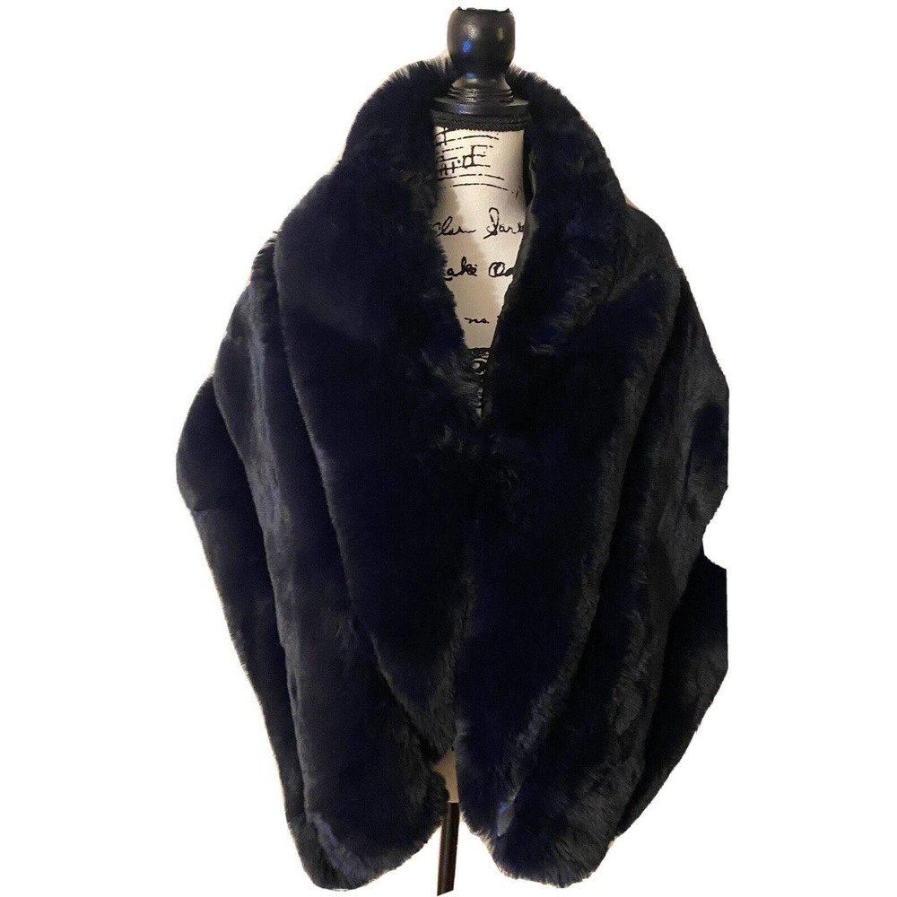 Women’s Caracalla Luxury Faux Fur Coat Jacket Wrap Cape Shawl Classy Wedding
